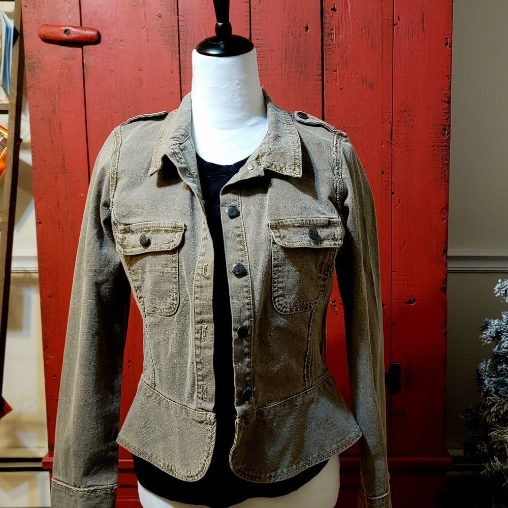 Sharagano Khaki Denim Jacket - Medium